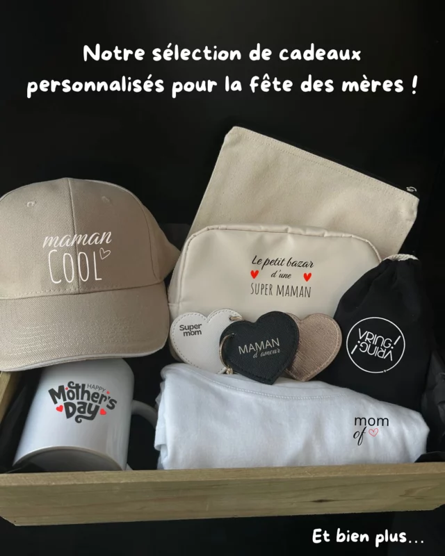 Découvrez notre sélection d’objets personnalisables pour la fête des mères !🎁🌸
 Des idées uniques pour faire plaisir à coup sûr.
Et si l’objet que vous souhaitez personnaliser ne figure pas dans cette présentation, pas de souci : contactez-nous, on adore relever de nouveaux défis ! ✨

Vous avez une idée de graphisme différente de nos exemples ? Envoyez-nous votre visuel ou votre inspiration, on peut le réaliser (🚫hors casquettes, qui ne sont pas personnalisables en dehors de nos modèles).

Faites de cette fête des mères un moment inoubliable !💖 #fetedesmeres #amour #personnalisation #objetpersonnalisé #cadeau #cadeauparfait #crealys #creation #mamandamour❤️ #surmesure